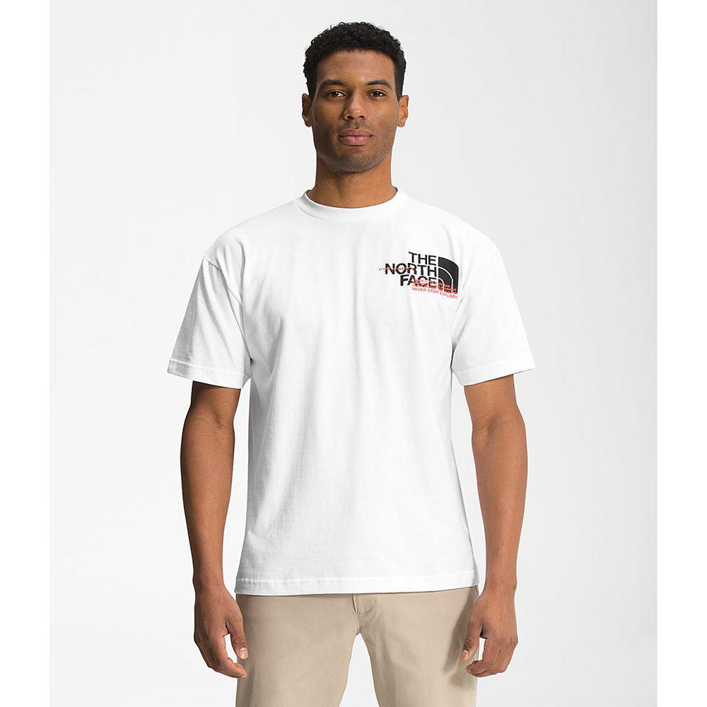 The North Face Coordinates Κοντό Μανίκι Ανδρικα T Shirt - Ασπρα (XFCO81046)